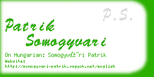 patrik somogyvari business card